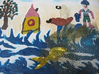 Пластилиновая картина "Сказка о золотой рыбке". Фото. Логиновой О.И.